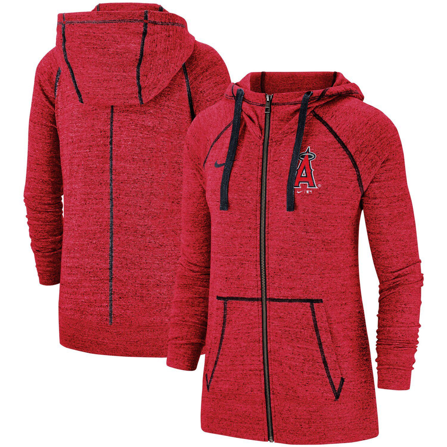 red nike zip up jacket women's