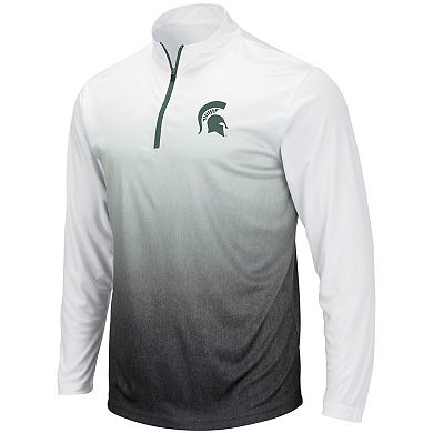 Men's Colosseum Gray Michigan State Spartans Magic Team Logo Quarter-Zip Jacket