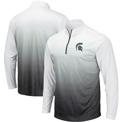Men's Colosseum Gray Michigan State Spartans Magic Team Logo Quarter-Zip Jacket