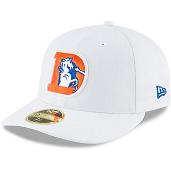 Men's New Era White Denver Broncos Throwback Logo Omaha Low Profile 59FIFTY Fitted Hat