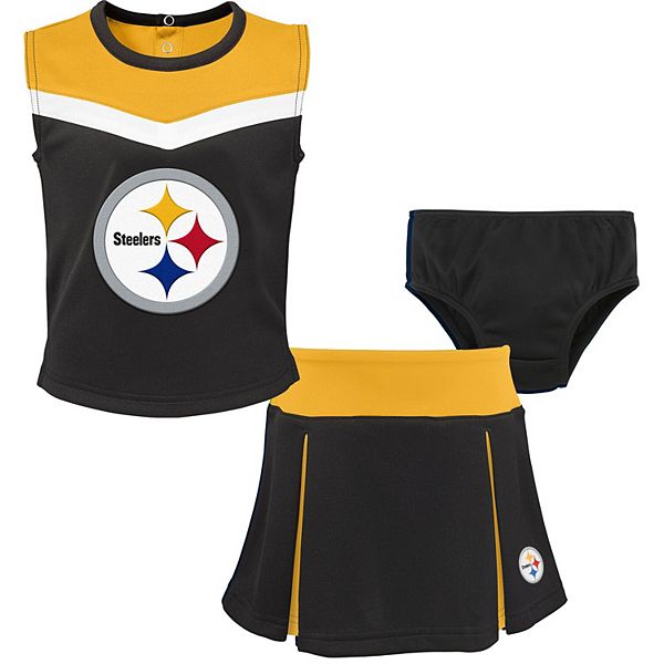 Girls Toddler Black/Gold Pittsburgh Steelers Two-Piece Spirit ...