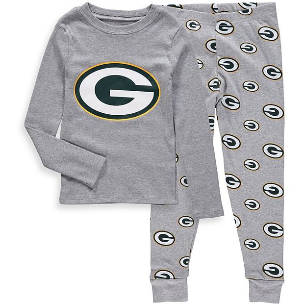 Toddler Heathered Gray Green Bay Packers Sleep Set