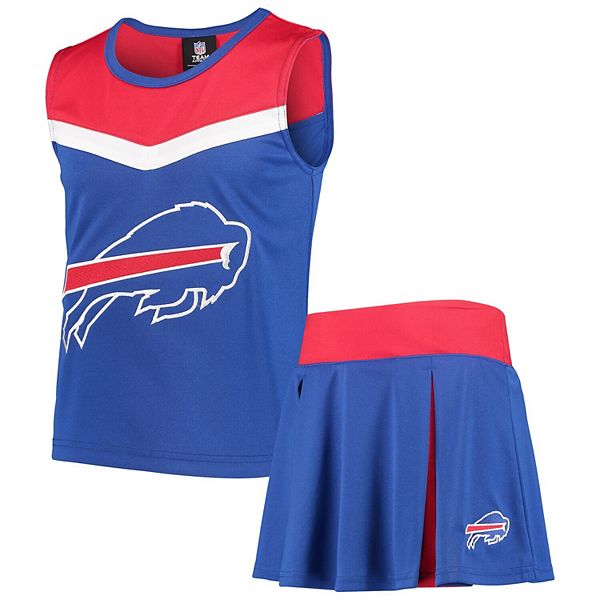 Girls Toddler Royal/Red Buffalo Bills Two-Piece Spirit Cheerleader Set with  Bloomers