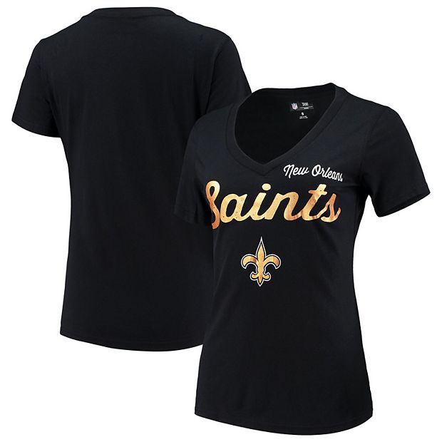 New Orleans Saints Women's T-shirt Dress V-Neck Skirt Short Sleeve Sundress  Gift