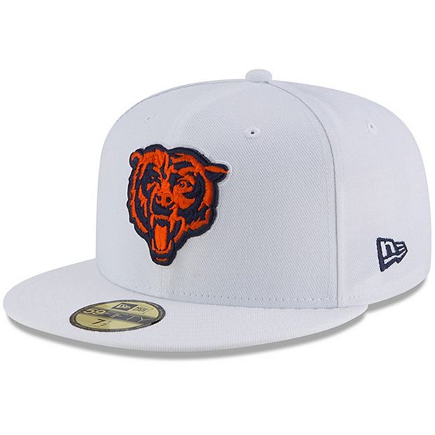 Men's New Era White Chicago Bears Secondary Logo Omaha 59FIFTY Fitted Hat