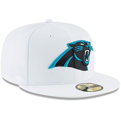 Men's New Era White Carolina Panthers Omaha 59FIFTY Fitted Hat