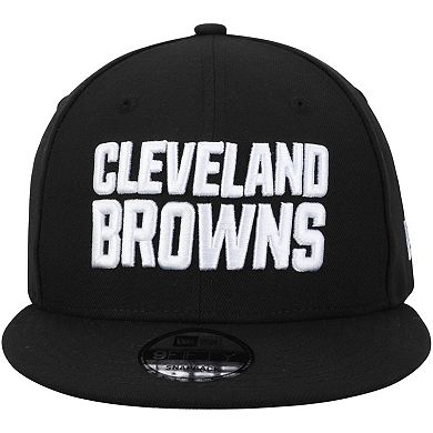 Men's New Era Black Cleveland Browns B-Dub 9FIFTY Adjustable Hat