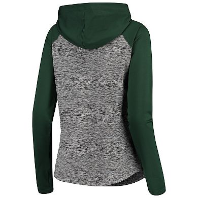 Women's G-III 4Her by Carl Banks Heathered Gray/Green Green Bay Packers Championship Ring Pullover Hoodie