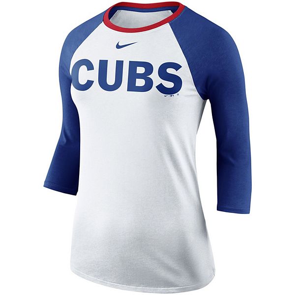 Chicago Cubs Youth 3/4 Sleeve Raglan Baseball T-Shirt