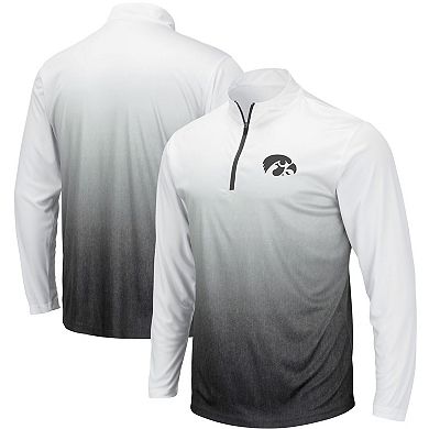 Men's Colosseum Gray Iowa Hawkeyes Magic Team Logo Quarter-Zip Jacket