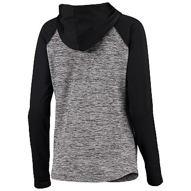Women's G-III 4Her by Carl Banks Heathered Gray/Black Carolina Panthers Championship Ring Pullover Hoodie