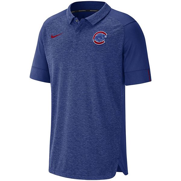 Men's Chicago Cubs Nike White Game Stripe Raglan Sleeve Polo