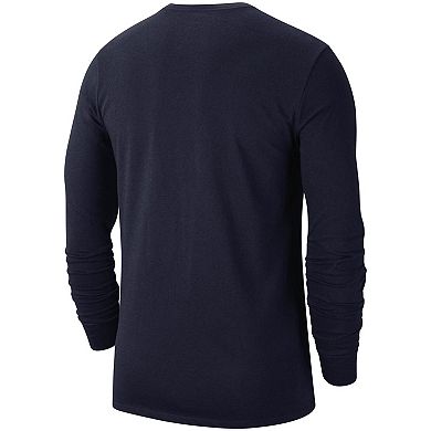 Men's Nike Navy Boston Red Sox Logo Performance Long Sleeve T-Shirt