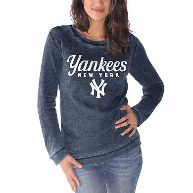 Women's G-III 4Her by Carl Banks Navy New York Yankees Comfy Cord Pullover Sweatshirt