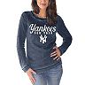 Women's G-III 4Her by Carl Banks Navy New York Yankees Comfy Cord Pullover Sweatshirt