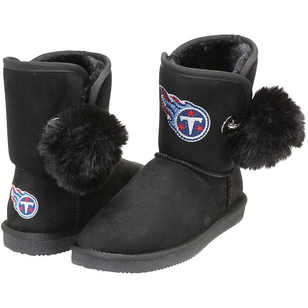 Women's Cuce Black Tennessee Titans The Fumble Faux Fur Boots