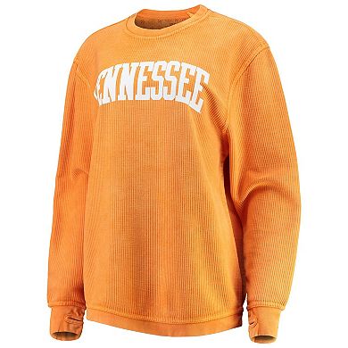Women's Pressbox Tennessee Orange Tennessee Volunteers Comfy Cord Vintage Wash Basic Arch Pullover Sweatshirt