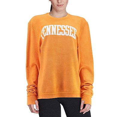 Women's Pressbox Tennessee Orange Tennessee Volunteers Comfy Cord Vintage Wash Basic Arch Pullover Sweatshirt