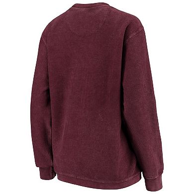 Women's Pressbox Maroon Texas A&M Aggies Comfy Cord Vintage Wash Basic Arch Pullover Sweatshirt