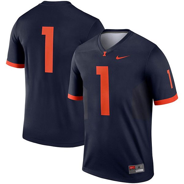 Nike / Men's Illinois Fighting Illini #1 Blue Dri-FIT Legend Football Jersey