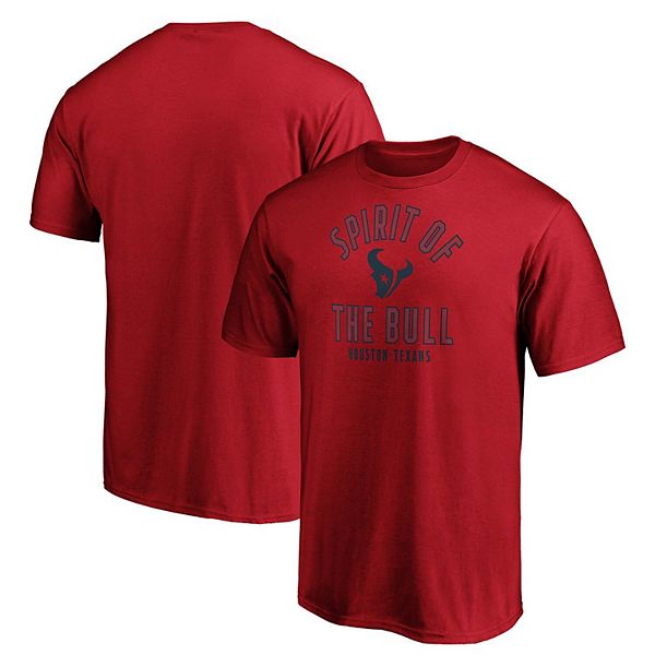 Men's Majestic Red Houston Texans Iconic Hometown Arc Logo T-Shirt