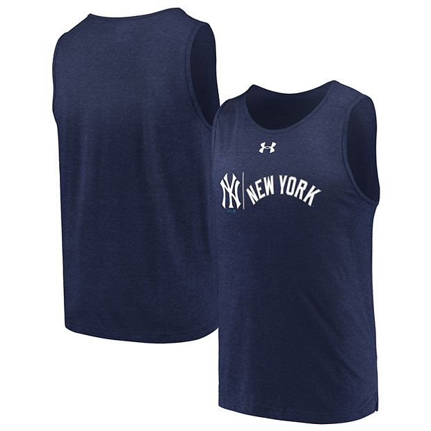 Men's Under Armour Navy New York Yankees Dual Logo Performance Tri-Blend  Tank Top