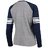 Women's G-III 4Her by Carl Banks Gray/Navy New York Yankees Franchise Tri-Blend Raglan Long Sleeve T-Shirt