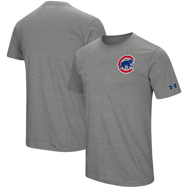Under Armour Shirt Mens S Heat Gear Loose Long Sleeve White Chicago Cubs MLB  Tee