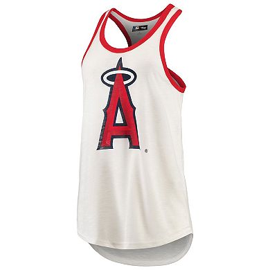 Women's G-III 4Her by Carl Banks White Los Angeles Angels Tater Racerback Tank Top