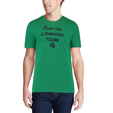 Men's Under Armour Heathered Green Notre Dame Fighting Irish Play Like A Champion Today Cotton Performance T-Shirt