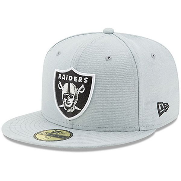 Men's New Era Gray Oakland Raiders Omaha 59FIFTY Fitted Hat