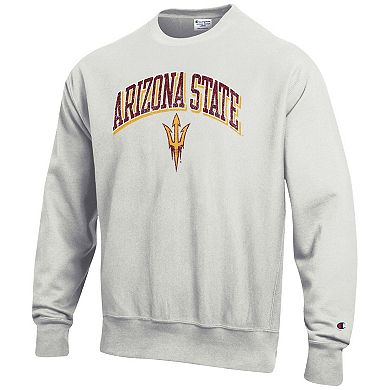 Men's Champion Gray Arizona State Sun Devils Arch Over Logo Reverse Weave Pullover Sweatshirt