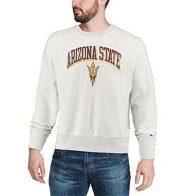 Men's Champion Gray Arizona State Sun Devils Arch Over Logo Reverse Weave Pullover Sweatshirt