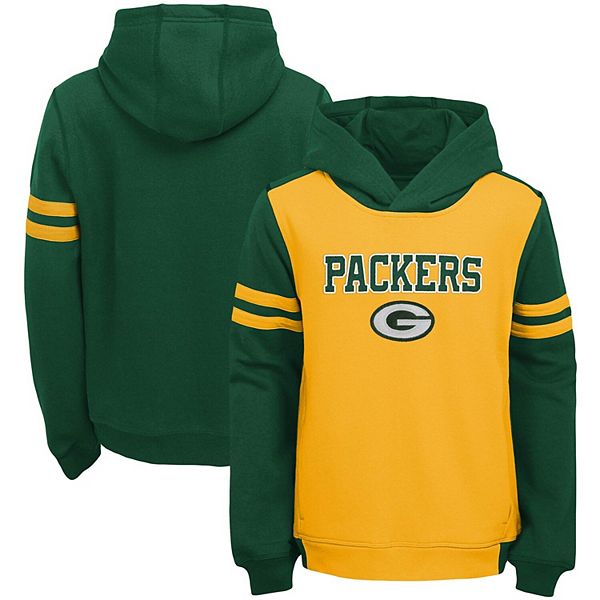 Outerstuff Green Bay Packers Youth Team Logo Pullover Hoodie - Gold