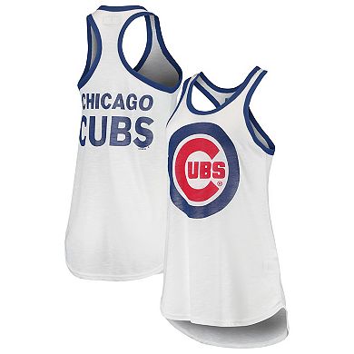 Women's G-III 4Her by Carl Banks White Chicago Cubs Tater Racerback Tank Top