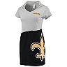 Women's Refried Apparel Gray/Black New Orleans Saints Sustainable Hooded Mini Dress