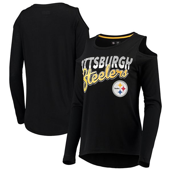 Pittsburgh Steelers Womens Cold Shoulder T-Shirt FOCO