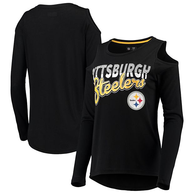 Women's G-III 4Her by Carl Banks Heather Gray Pittsburgh Steelers Heart Graphic Fitted T-Shirt Size: Large