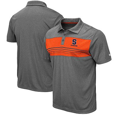 Men's Colosseum Heathered Charcoal Syracuse Orange Smithers Polo