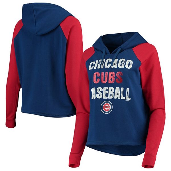 Women's New Era Royal/Red Chicago Cubs Loose French Terry Pullover
