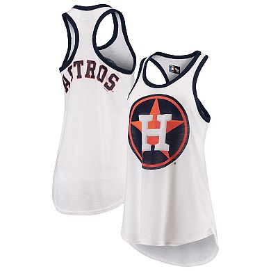 Women's G-III 4Her by Carl Banks White Houston Astros Tater Racerback Tank Top