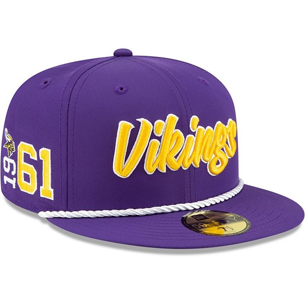 Men's New Era Purple Minnesota Vikings 2019 NFL Sideline Home Official  59FIFTY 1960s Fitted Hat