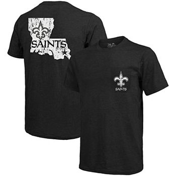 New Orleans Saints Majestic Threads Tri-Blend Pocket T-Shirt - Black