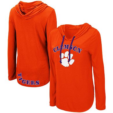 Women's Colosseum Orange Clemson Tigers My Lover Lightweight Hooded Long Sleeve T-Shirt