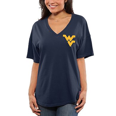 Women's Navy West Virginia Mountaineers Spirit Jersey Oversized T-Shirt