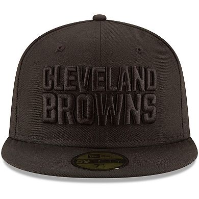 Men's New Era Cleveland Browns Black on Black 59FIFTY Fitted Hat