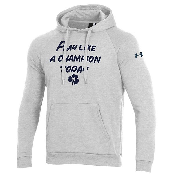 Men's Under Armour Gray Notre Dame Fighting Irish Play Like A Champion  Today All Day Raglan Fleece Hoodie