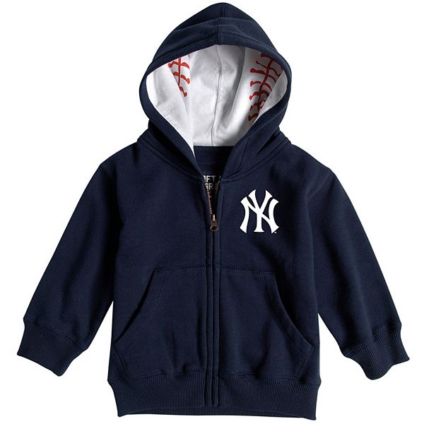 Infant Soft As A Grape Navy New York Yankees Baseball Print Full-Zip Hoodie