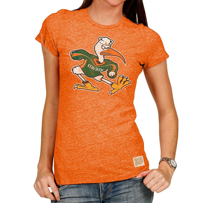 UPC 191260009077 product image for Women's Original Retro Brand Heathered Orange Miami Hurricanes Tri-Blend Crew Ne | upcitemdb.com