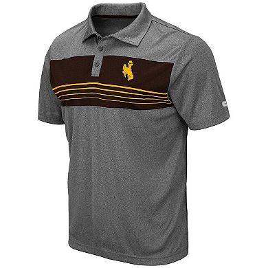 Men's Colosseum Heathered Charcoal Wyoming Cowboys Smithers Polo